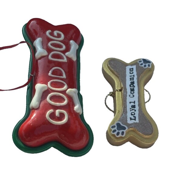 Dog Biscuit Christmas Tree Ornament Bone Good Dog Loyal Companion Holiday Puppy - Picture 3 of 10